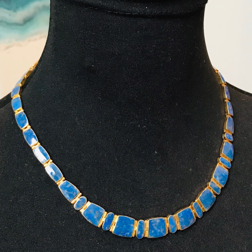 Lapis Lazuli Link Collar Necklace